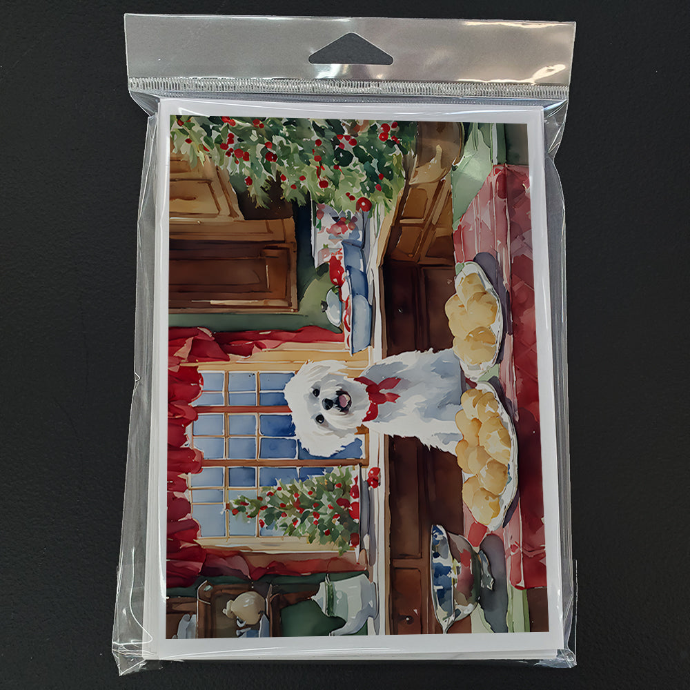 Maltese Christmas Cookies Greeting Cards Pack of 8 Blank Cards with Envelopes Whimsical A7 Size 5x7