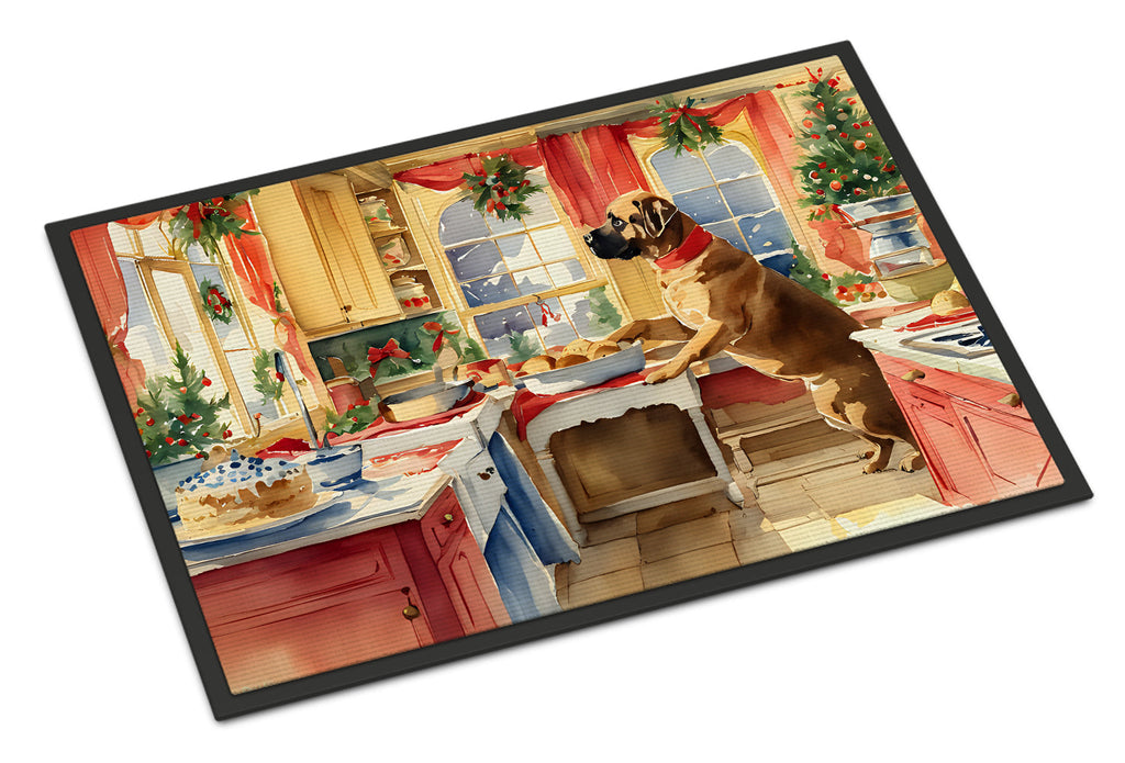 Mastiff Christmas Cookies Doormat Indoor Outdoor 24H X 36W Front Door Mat Rugs for Entryway, Non Slip Washable Low Pile,