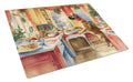 Mastiff Christmas Cookies Cutting Board Tempered Glass Kitchen Cutting Surface, Heat Resistant Chopping, Non-Slip Feet, Food Prep & Serving