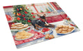 Miniature Pinscher Christmas Cookies Cutting Board Tempered Glass Kitchen Cutting Surface, Heat Resistant Chopping, Non-Slip Feet, Food Prep & Serving