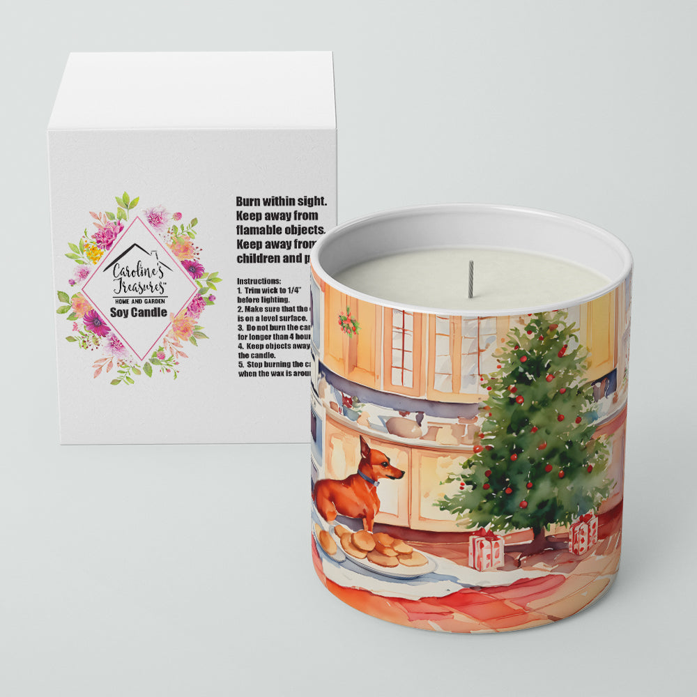 Miniature Pinscher Christmas Cookies Decorative Soy Candle Nature Soy Wax Essential Oil Home Decor Ideal for Bedroom Kitchen Bath Office Gift, 10 oz