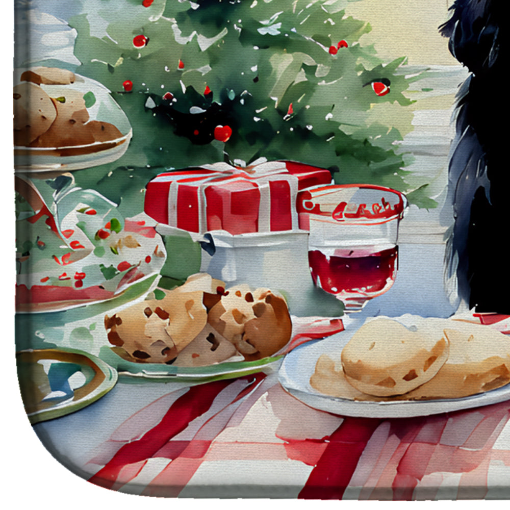 Newfoundland Christmas Cookies Dish Drying Mat Absorbent Dish Drying Mat Pad for Kitchen Counter Dish Drainer Mat for Countertop, 14 x 21", Multicolor