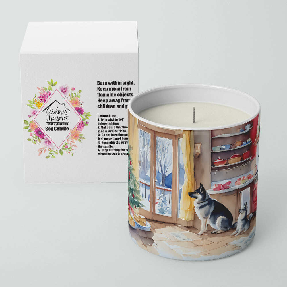 Norwegian Elkhound Christmas Cookies Decorative Soy Candle Nature Soy Wax Essential Oil Home Decor Ideal for Bedroom Kitchen Bath Office Gift, 10 oz