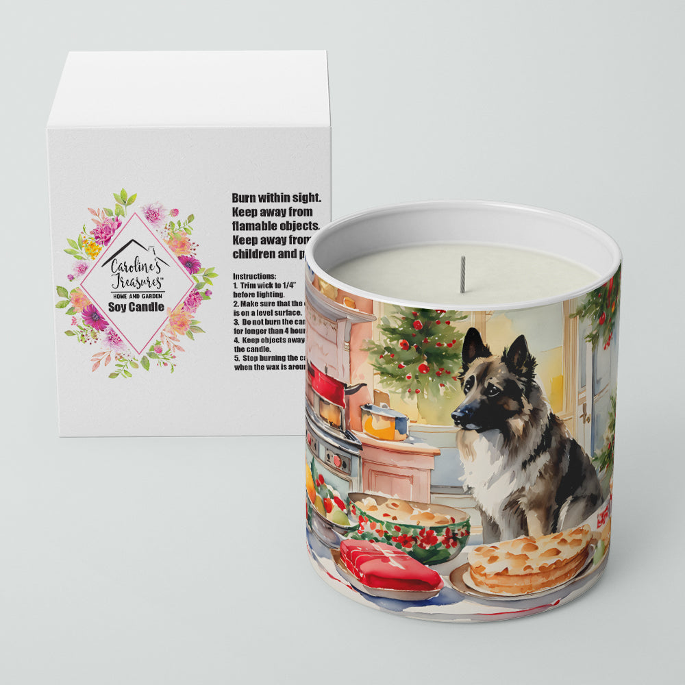 Norwegian Elkhound Christmas Cookies Decorative Soy Candle Nature Soy Wax Essential Oil Home Decor Ideal for Bedroom Kitchen Bath Office Gift, 10 oz