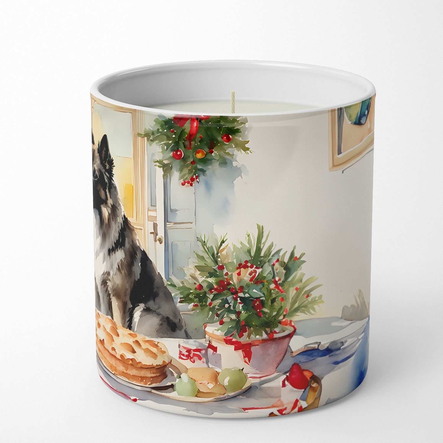 Norwegian Elkhound Christmas Cookies Decorative Soy Candle Nature Soy Wax Essential Oil Home Decor Ideal for Bedroom Kitchen Bath Office Gift, 10 oz