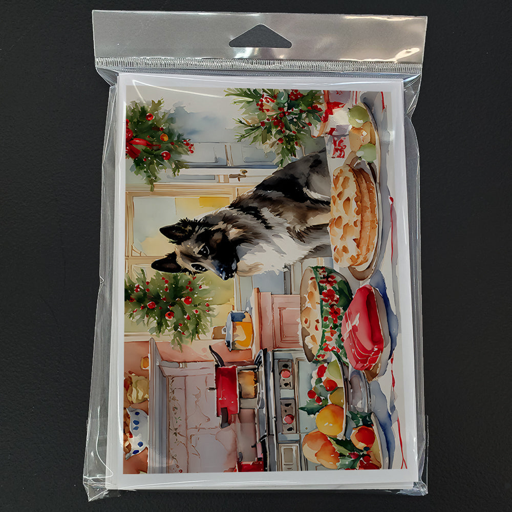 Norwegian Elkhound Christmas Cookies Greeting Cards Pack of 8 Blank Cards with Envelopes Whimsical A7 Size 5x7
