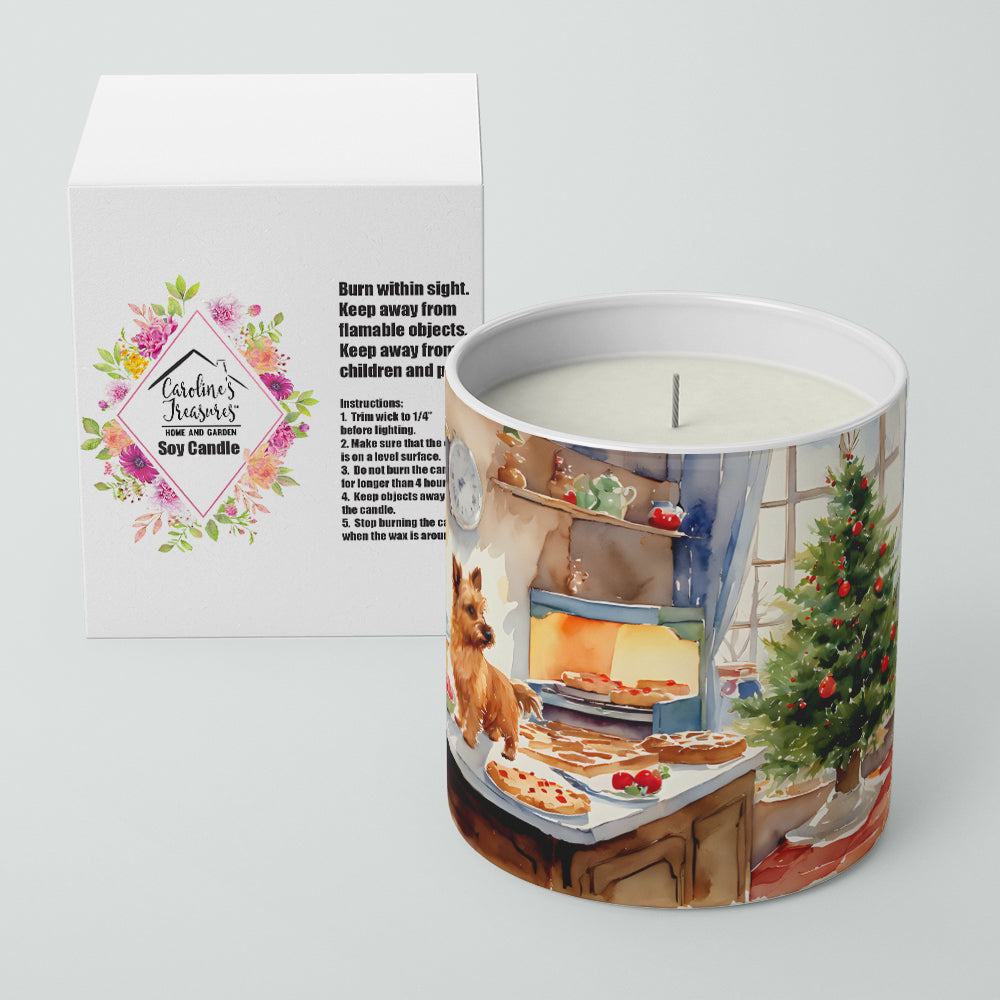 Norwich Terrier Christmas Cookies Decorative Soy Candle Nature Soy Wax Essential Oil Home Decor Ideal for Bedroom Kitchen Bath Office Gift, 10 oz