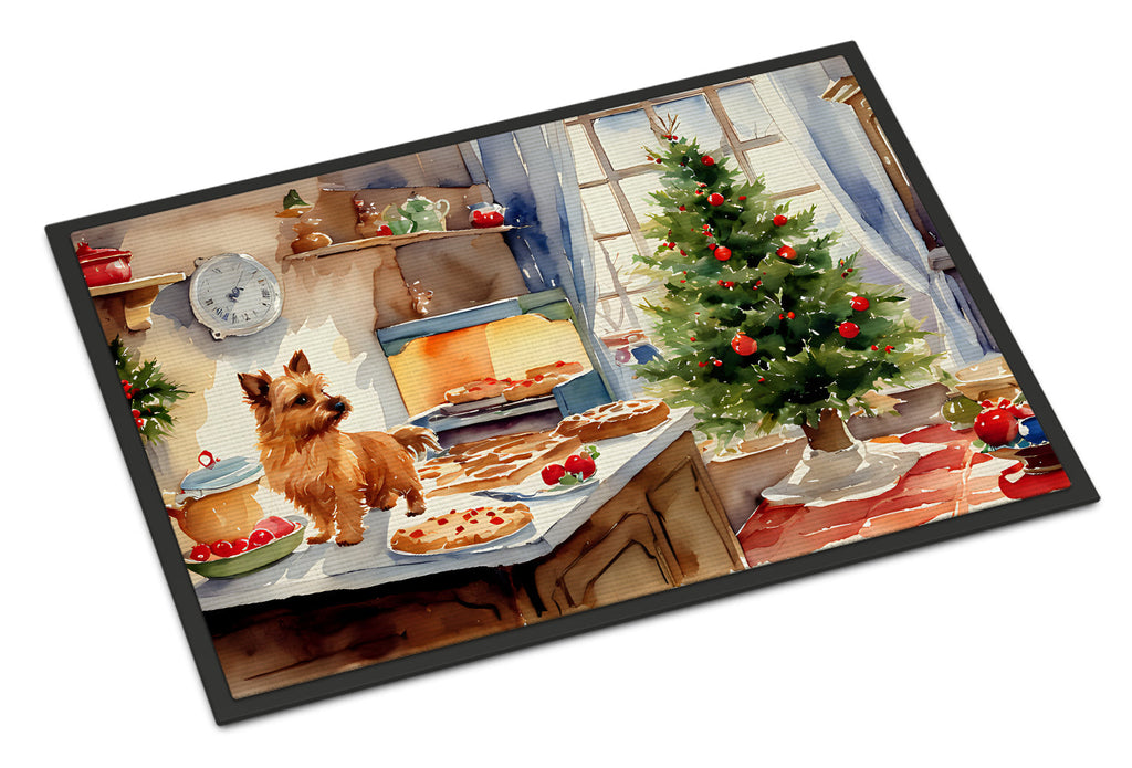 Norwich Terrier Christmas Cookies Doormat Indoor Outdoor 24H X 36W Front Door Mat Rugs for Entryway, Non Slip Washable Low Pile,