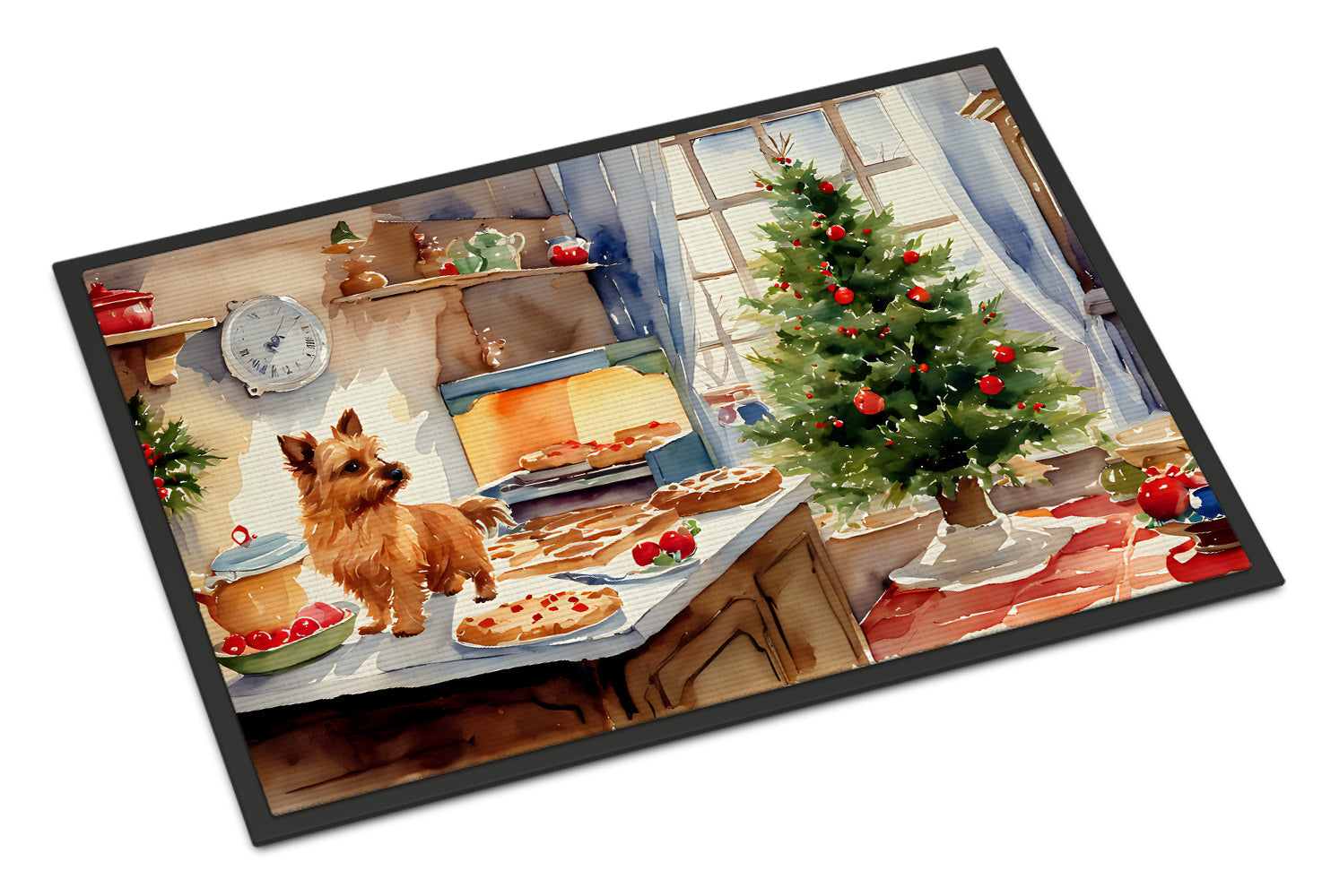 Norwich Terrier Christmas Cookies Doormat Indoor Outdoor 24H X 36W Front Door Mat Rugs for Entryway, Non Slip Washable Low Pile,
