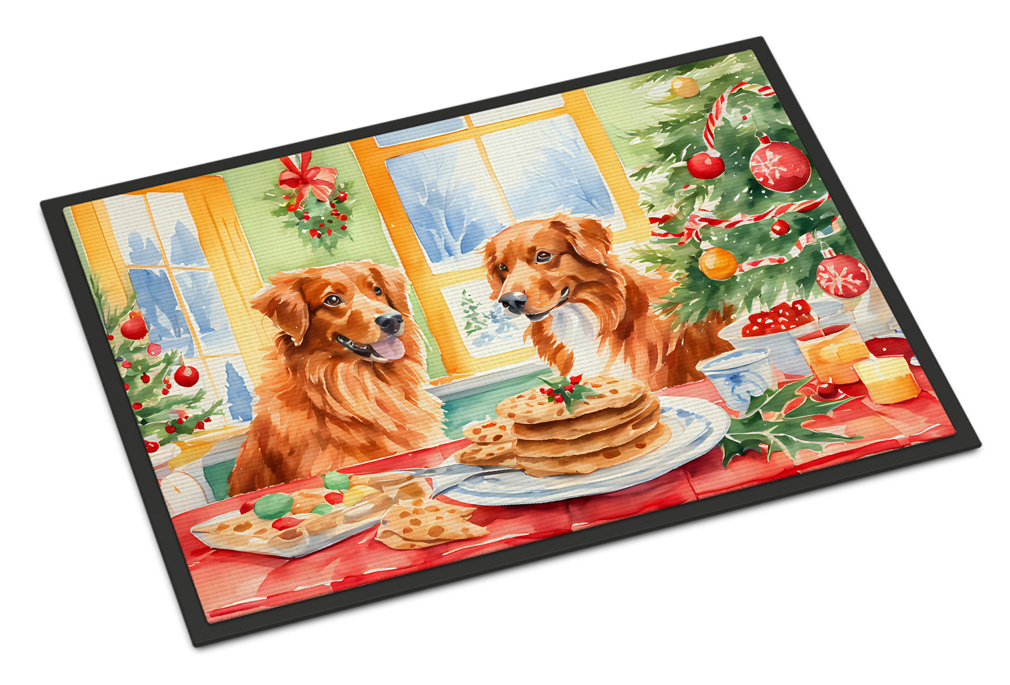 Nova Scotia Duck Toller Christmas Cookies Doormat Indoor Outdoor 24H X 36W Front Door Mat Rugs for Entryway, Non Slip Washable Low Pile,