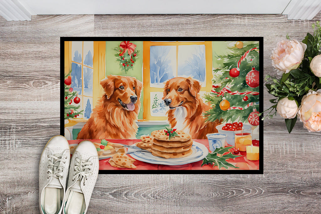 Nova Scotia Duck Toller Christmas Cookies Doormat Indoor Outdoor 24H X 36W Front Door Mat Rugs for Entryway, Non Slip Washable Low Pile,