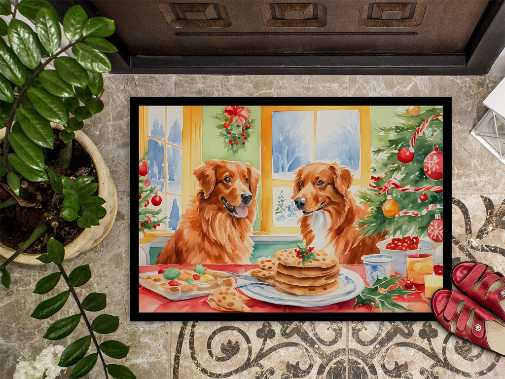 Nova Scotia Duck Toller Christmas Cookies Doormat Indoor Outdoor 24H X 36W Front Door Mat Rugs for Entryway, Non Slip Washable Low Pile,