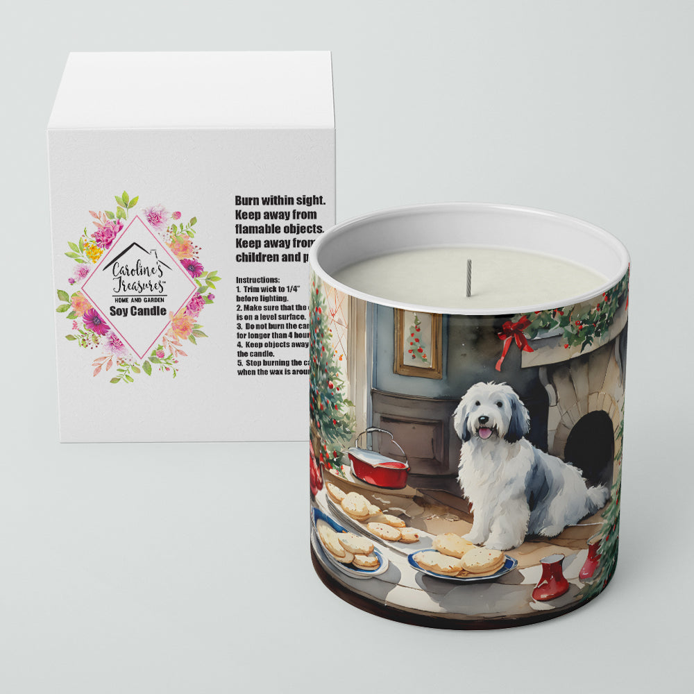 Old English Sheepdog Christmas Cookies Decorative Soy Candle Nature Soy Wax Essential Oil Home Decor Ideal for Bedroom Kitchen Bath Office Gift, 10 oz