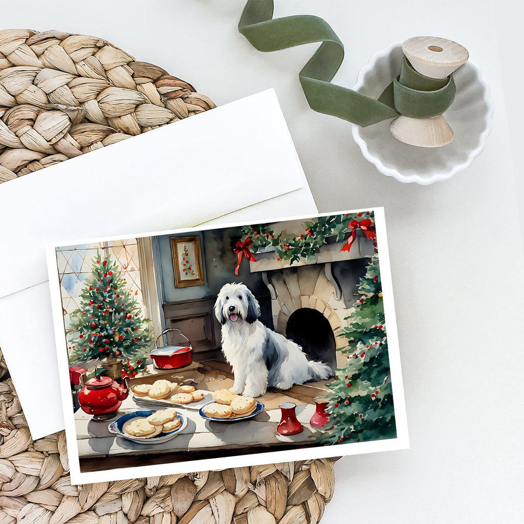 Old English Sheepdog Christmas Cookies Greeting Cards Pack of 8 Blank Cards with Envelopes Whimsical A7 Size 5x7