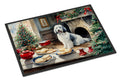 Old English Sheepdog Christmas Cookies Doormat Indoor Outdoor 18H X 27W Front Door Mat Rugs for Entryway, Non Slip Washable