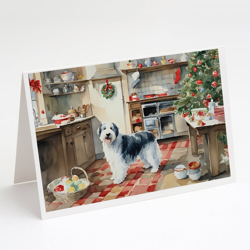 Old English Sheepdog Christmas Cookies Greeting Cards Pack of 8 Blank Cards with Envelopes Whimsical A7 Size 5x7