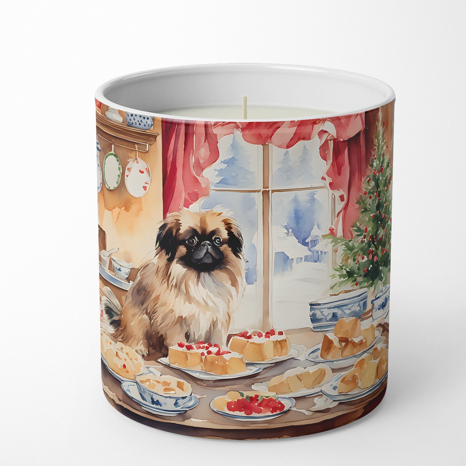 Pekingese Christmas Cookies Decorative Soy Candle Nature Soy Wax Essential Oil Home Decor Ideal for Bedroom Kitchen Bath Office Gift, 10 oz