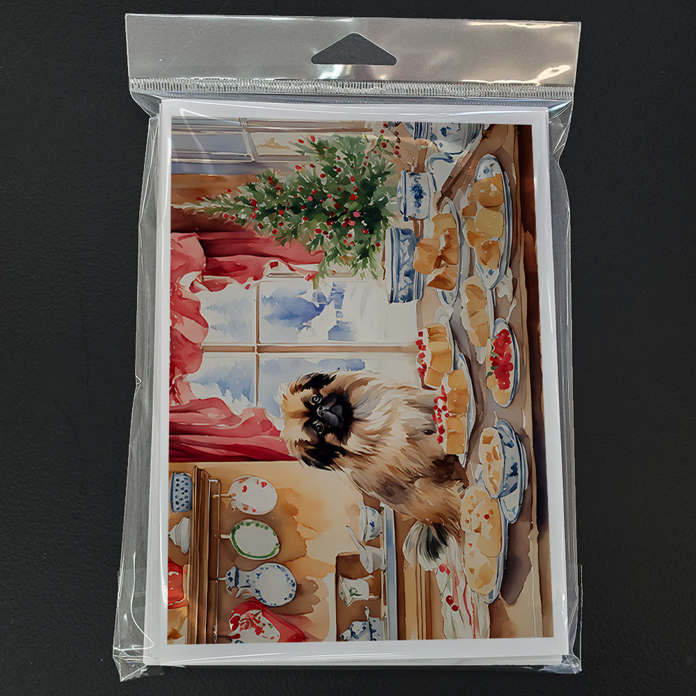 Pekingese Christmas Cookies Greeting Cards Pack of 8 Blank Cards with Envelopes Whimsical A7 Size 5x7