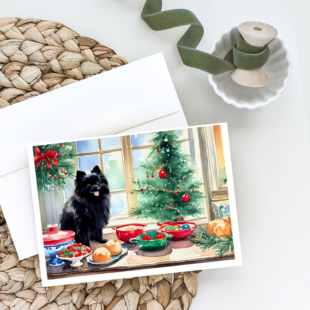 Pomeranian Christmas Cookies Greeting Cards Pack of 8 Blank Cards with Envelopes Whimsical A7 Size 5x7