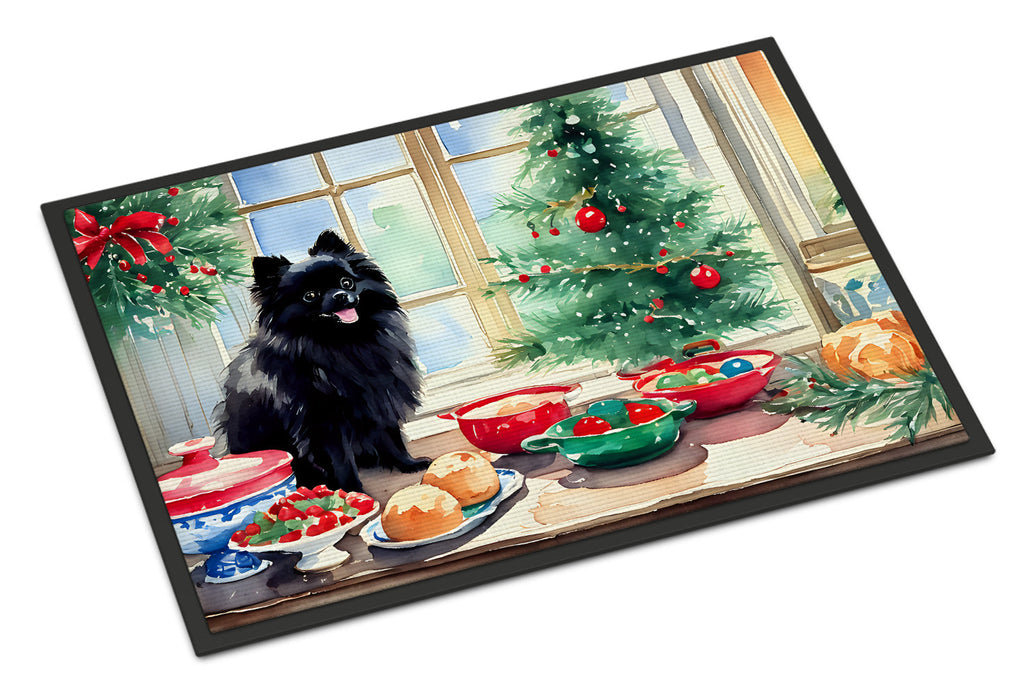 Pomeranian Christmas Cookies Doormat Indoor Outdoor 24H X 36W Front Door Mat Rugs for Entryway, Non Slip Washable Low Pile,