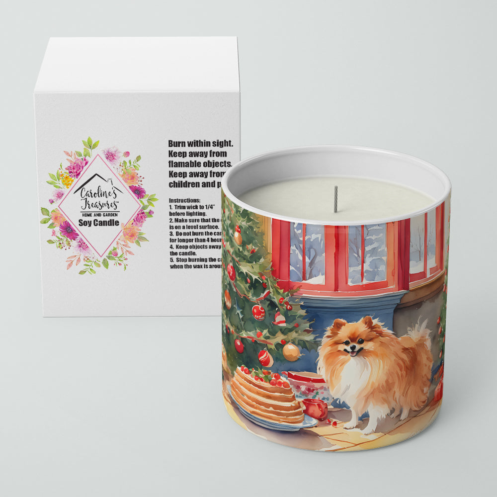 Pomeranian Christmas Cookies Decorative Soy Candle Nature Soy Wax Essential Oil Home Decor Ideal for Bedroom Kitchen Bath Office Gift, 10 oz