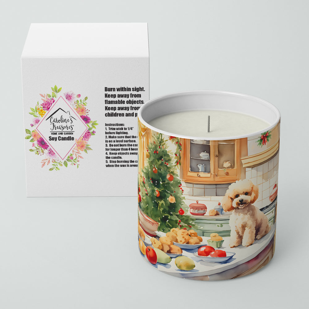 Poodle Christmas Cookies Decorative Soy Candle Nature Soy Wax Essential Oil Home Decor Ideal for Bedroom Kitchen Bath Office Gift, 10 oz