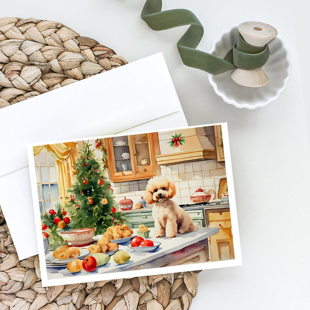 Poodle Christmas Cookies Greeting Cards Pack of 8 Blank Cards with Envelopes Whimsical A7 Size 5x7