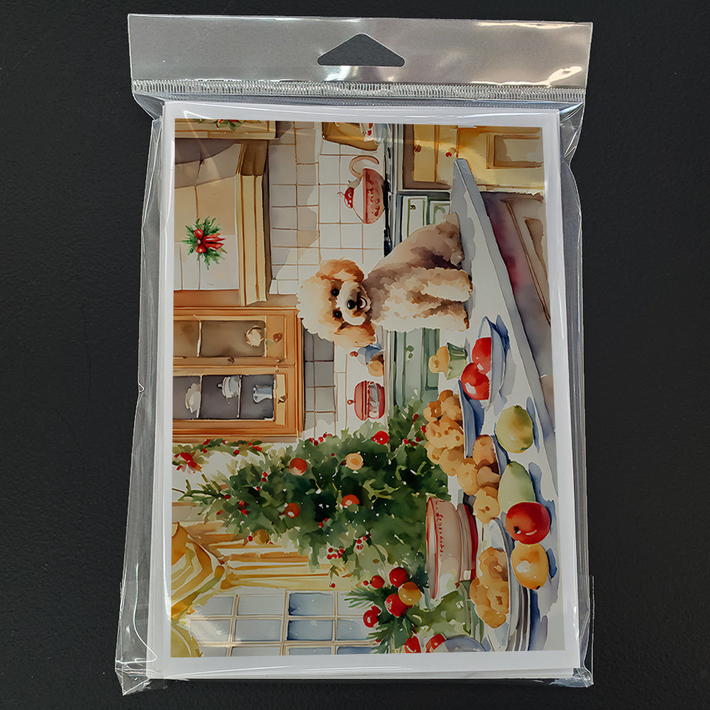 Poodle Christmas Cookies Greeting Cards Pack of 8 Blank Cards with Envelopes Whimsical A7 Size 5x7