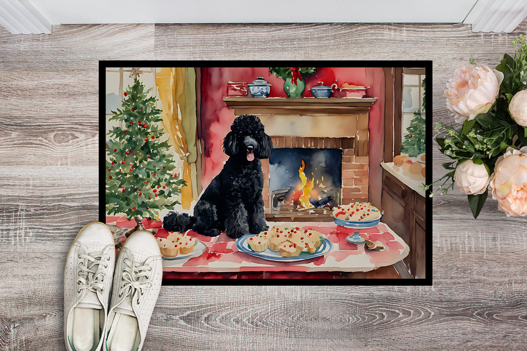 Poodle Christmas Cookies Doormat Indoor Outdoor 24H X 36W Front Door Mat Rugs for Entryway, Non Slip Washable Low Pile,