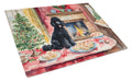 Poodle Christmas Cookies Cutting Board Tempered Glass Kitchen Cutting Surface, Heat Resistant Chopping, Non-Slip Feet, Food Prep & Serving