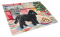 Poodle Christmas Cookies Cutting Board Tempered Glass Kitchen Cutting Surface, Heat Resistant Chopping, Non-Slip Feet, Food Prep & Serving