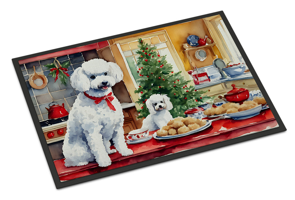 Poodle Christmas Cookies Doormat Indoor Outdoor 24H X 36W Front Door Mat Rugs for Entryway, Non Slip Washable Low Pile,