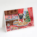 Pug Christmas Cookies Greeting Cards Pack of 8 Blank Cards with Envelopes Whimsical A7 Size 5x7