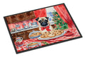 Pug Christmas Cookies Doormat Indoor Outdoor 18H X 27W Front Door Mat Rugs for Entryway, Non Slip Washable