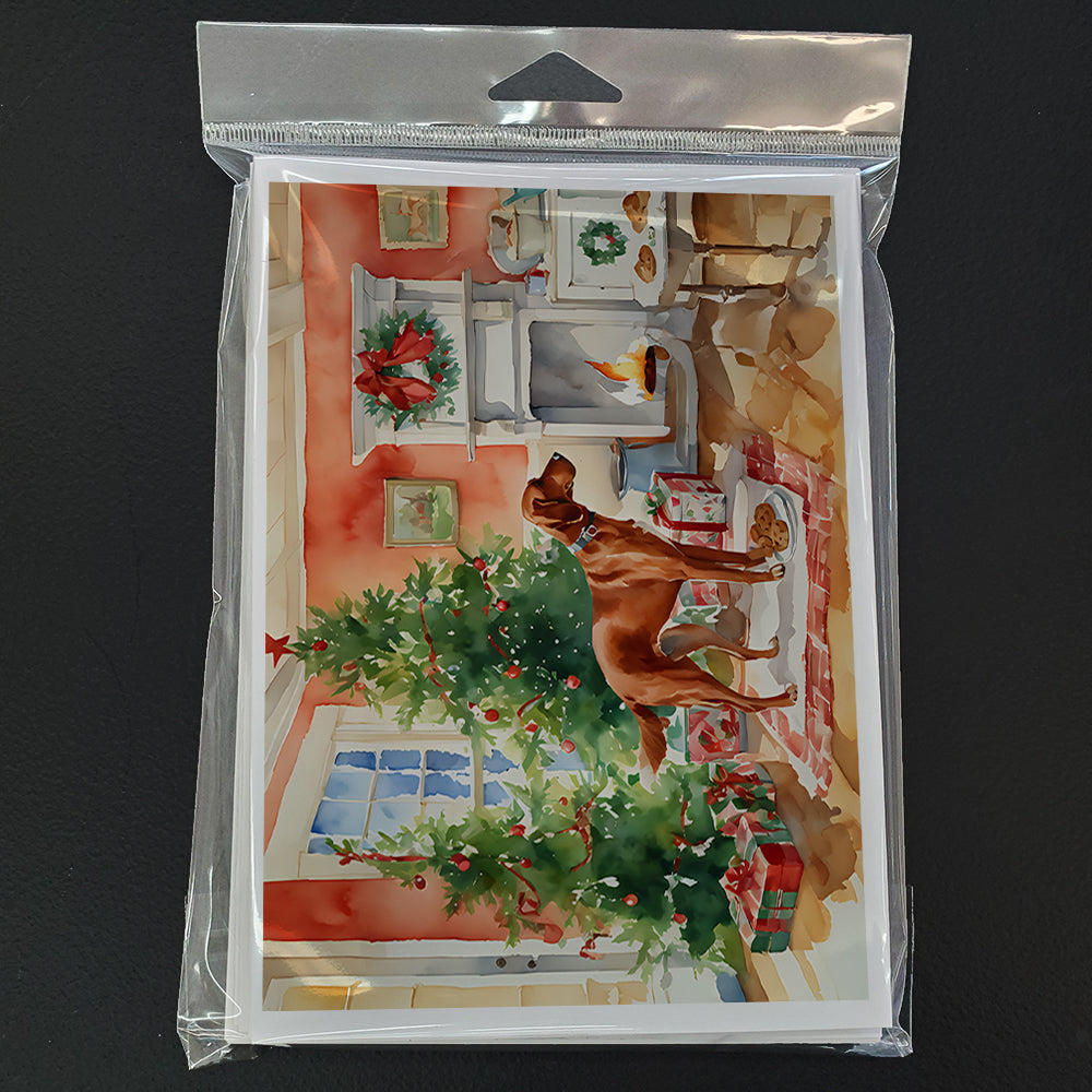Redbone Coonhound Christmas Cookies Greeting Cards Pack of 8 Blank Cards with Envelopes Whimsical A7 Size 5x7