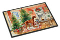 Redbone Coonhound Christmas Cookies Doormat Indoor Outdoor 18H X 27W Front Door Mat Rugs for Entryway, Non Slip Washable