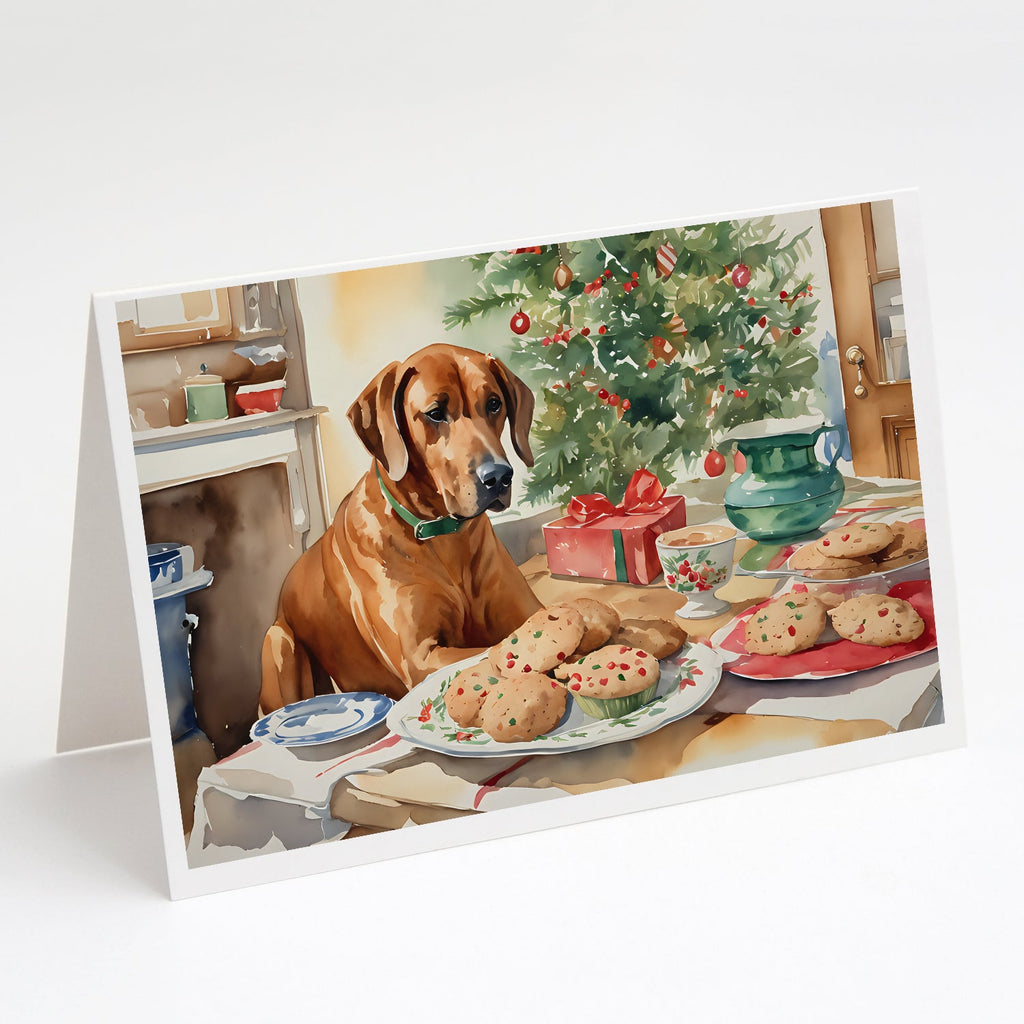 Rhodesian Ridgeback Christmas Cookies Greeting Cards Pack of 8 Blank Cards with Envelopes Whimsical A7 Size 5x7