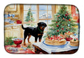 Rottweiler Christmas Cookies Dish Drying Mat Absorbent Dish Drying Mat Pad for Kitchen Counter Dish Drainer Mat for Countertop, 14 x 21", Multicolor