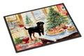 Rottweiler Christmas Cookies Doormat Indoor Outdoor 18H X 27W Front Door Mat Rugs for Entryway, Non Slip Washable