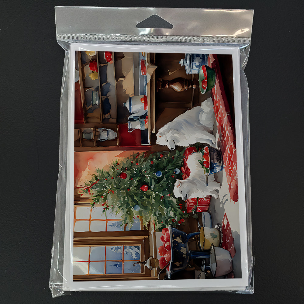 Samoyed Christmas Cookies Greeting Cards Pack of 8 Blank Cards with Envelopes Whimsical A7 Size 5x7