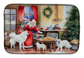 Samoyed Christmas Cookies Dish Drying Mat Absorbent Dish Drying Mat Pad for Kitchen Counter Dish Drainer Mat for Countertop, 14 x 21", Multicolor