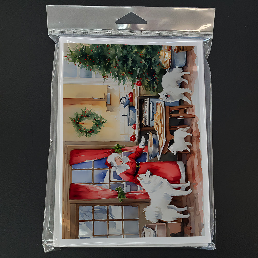 Samoyed Christmas Cookies Greeting Cards Pack of 8 Blank Cards with Envelopes Whimsical A7 Size 5x7