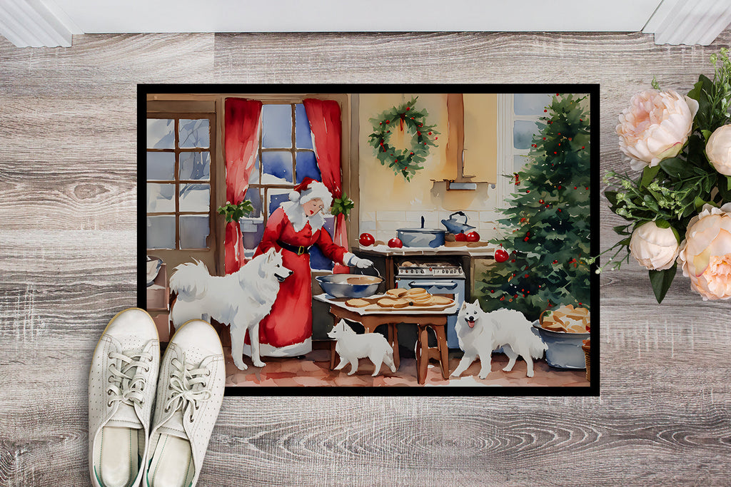 Samoyed Christmas Cookies Doormat Indoor Outdoor 24H X 36W Front Door Mat Rugs for Entryway, Non Slip Washable Low Pile,