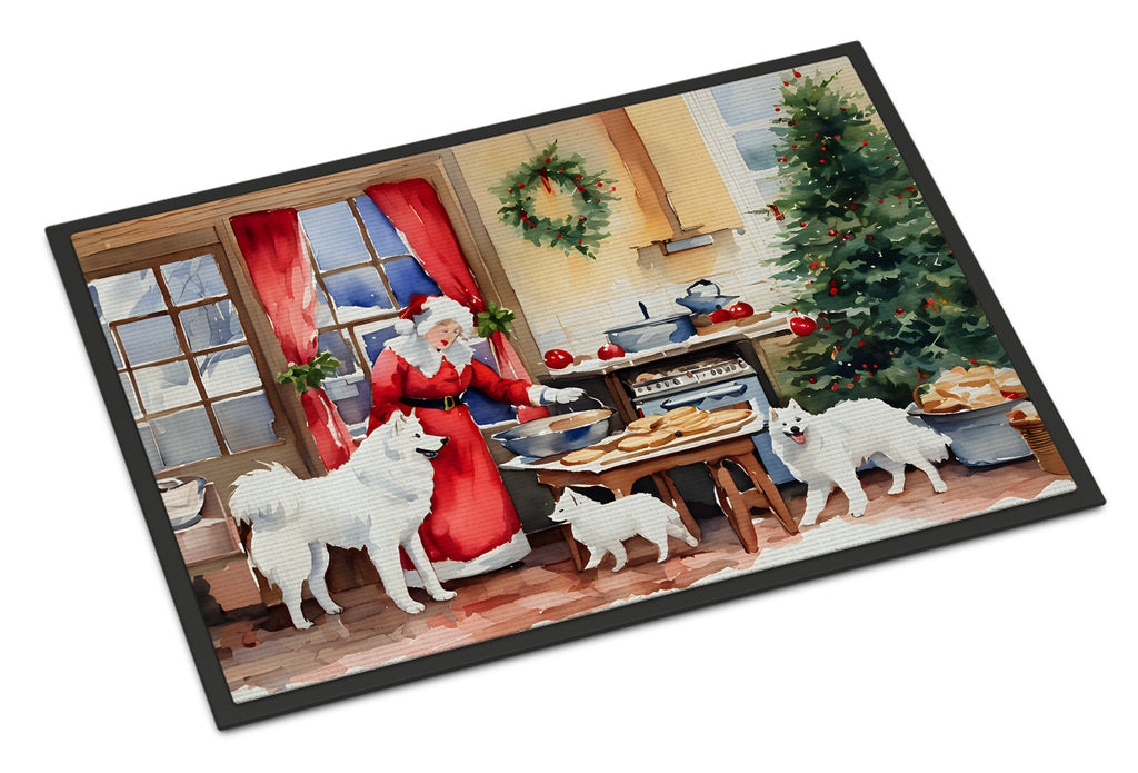 Samoyed Christmas Cookies Doormat Indoor Outdoor 18H X 27W Front Door Mat Rugs for Entryway, Non Slip Washable