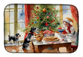 Schnauzer Christmas Cookies Dish Drying Mat Absorbent Dish Drying Mat Pad for Kitchen Counter Dish Drainer Mat for Countertop, 14 x 21", Multicolor