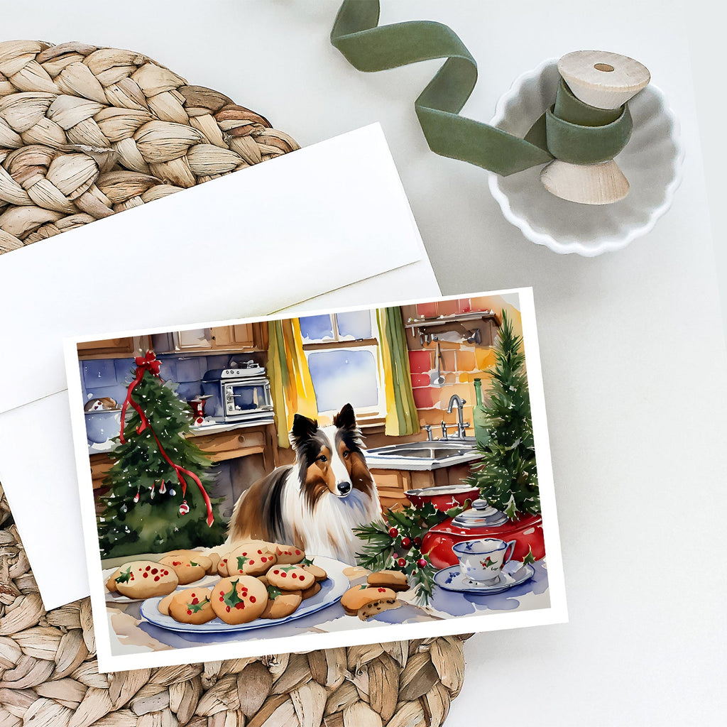 Sheltie Christmas Cookies Greeting Cards Pack of 8 Blank Cards with Envelopes Whimsical A7 Size 5x7