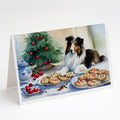 Sheltie Christmas Cookies Greeting Cards Pack of 8 Blank Cards with Envelopes Whimsical A7 Size 5x7
