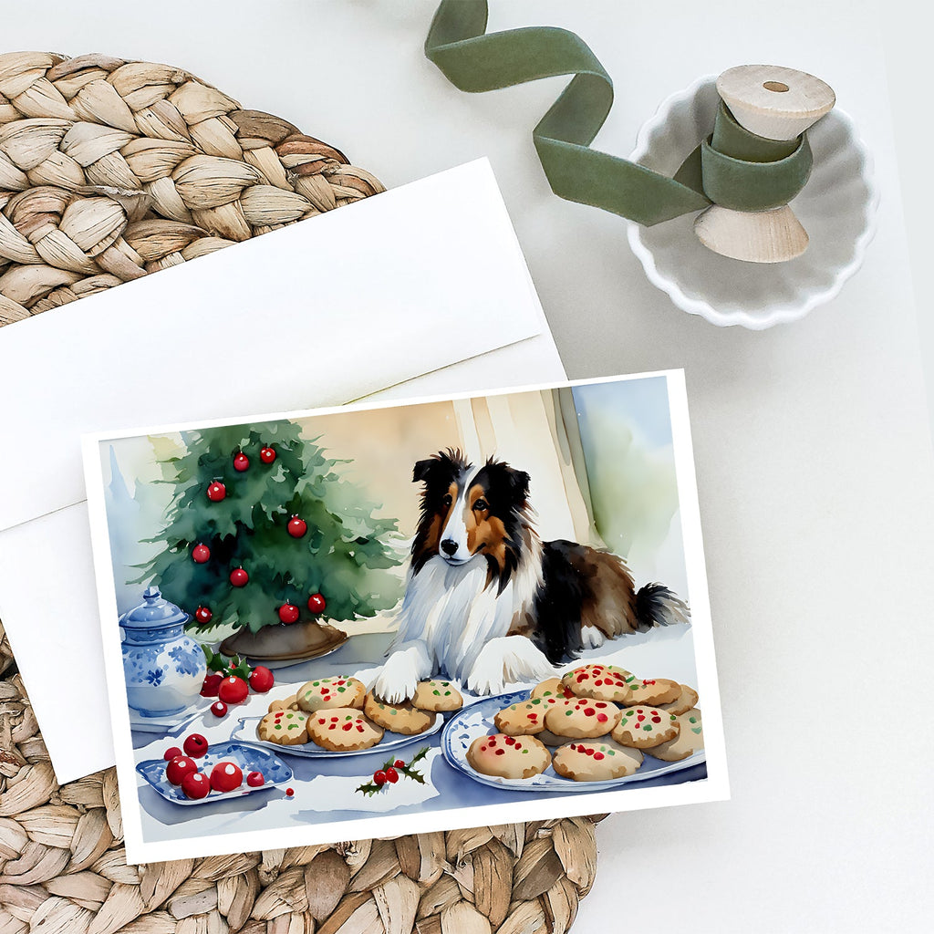Sheltie Christmas Cookies Greeting Cards Pack of 8 Blank Cards with Envelopes Whimsical A7 Size 5x7