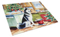 Siberian Husky Christmas Cookies Cutting Board Tempered Glass Kitchen Cutting Surface, Heat Resistant Chopping, Non-Slip Feet, Food Prep & Serving