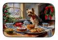 Silky Terrier Christmas Cookies Dish Drying Mat Absorbent Dish Drying Mat Pad for Kitchen Counter Dish Drainer Mat for Countertop, 14 x 21", Multicolor
